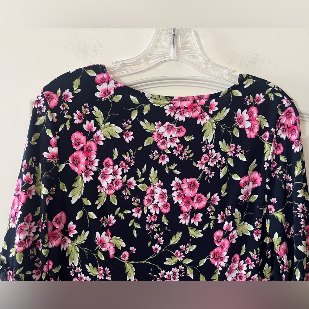 Chelsea Taylor Floral Bell Sleeve Mid Length Dress Women’s Size 8 - Picture 6 of 16
